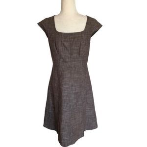Ann Taylor Factory Brown Textured Fit and Flare Dress| Size 6